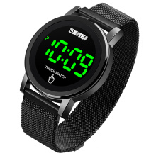 Skmei 1668 marca de lujo reloj para hombre reloj binario led de moda reloj digital resistente al agua de acero inoxidable